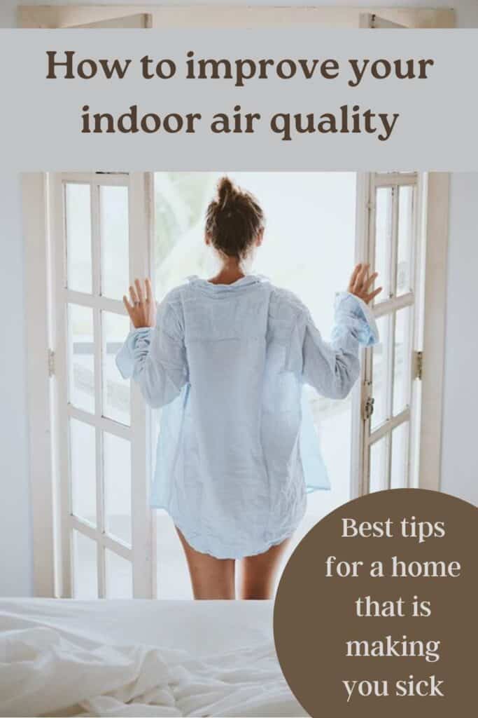 A woman standing with the doors open to air out a home that is making her sick