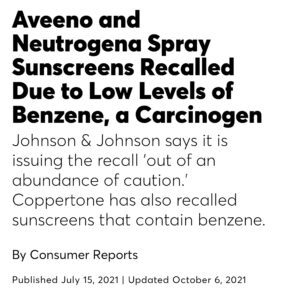 sunscreen recall