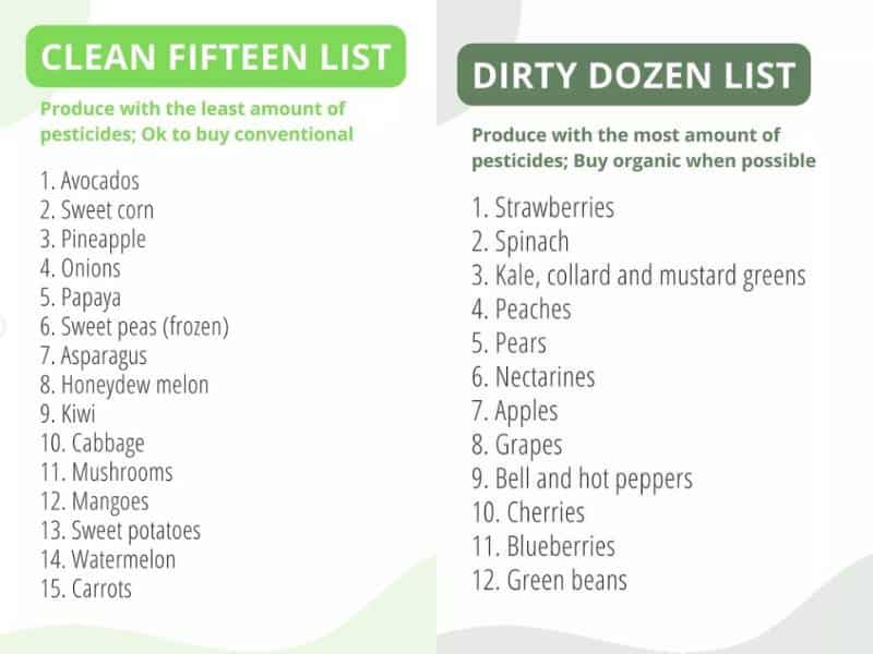 infographic of the dirty dozen list for produce